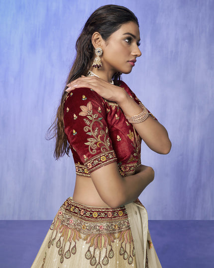 White Heavy Designer Lehenga Choli Set