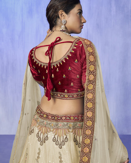 White Heavy Designer Lehenga Choli Set