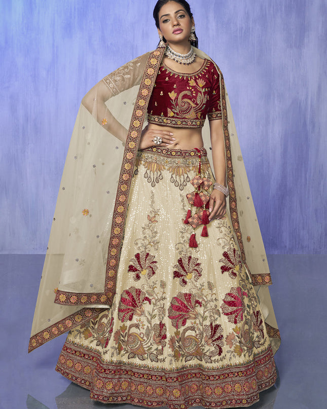 White Heavy Designer Lehenga Choli Set