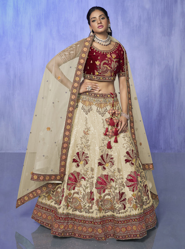 White Heavy Designer Lehenga Choli Set
