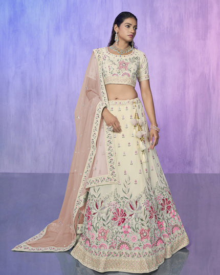 White Heavy Designer Lehenga Choli Set
