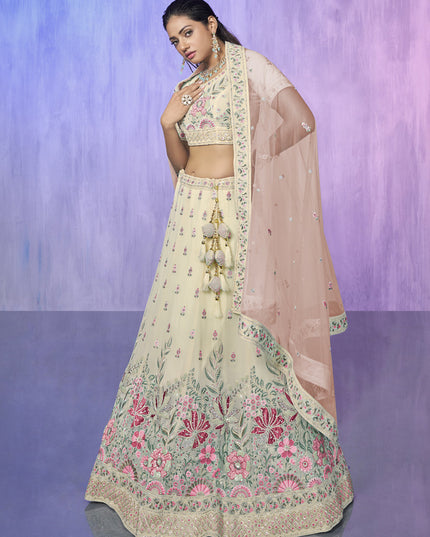 White Heavy Designer Lehenga Choli Set