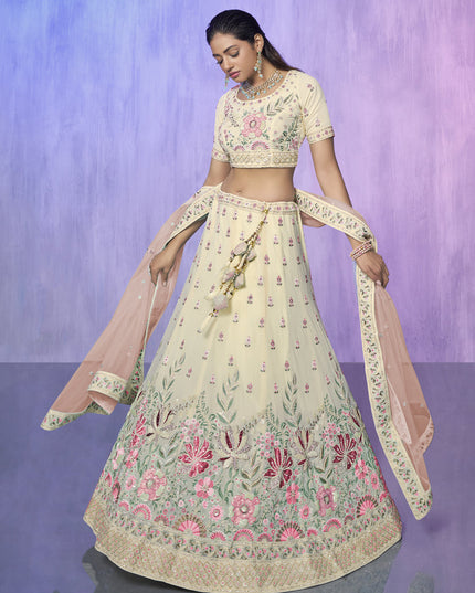 White Heavy Designer Lehenga Choli Set