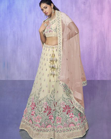 White Heavy Designer Lehenga Choli Set