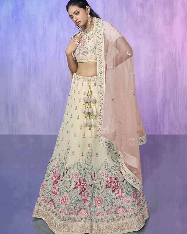 White Heavy Designer Lehenga Choli Set