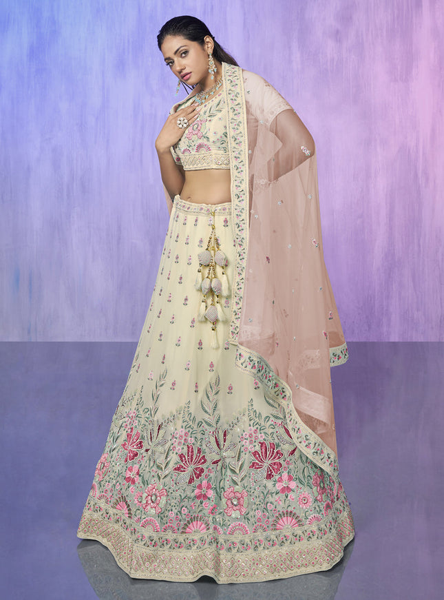 White Heavy Designer Lehenga Choli Set