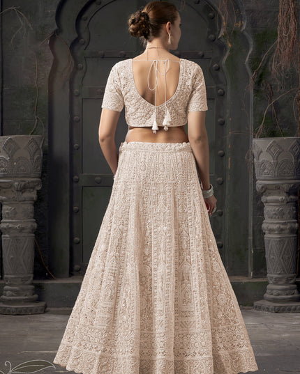 Chiku Net Embroidered Designer Bridesmaid Lehenga Choli