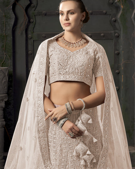 Chiku Net Embroidered Designer Bridesmaid Lehenga Choli