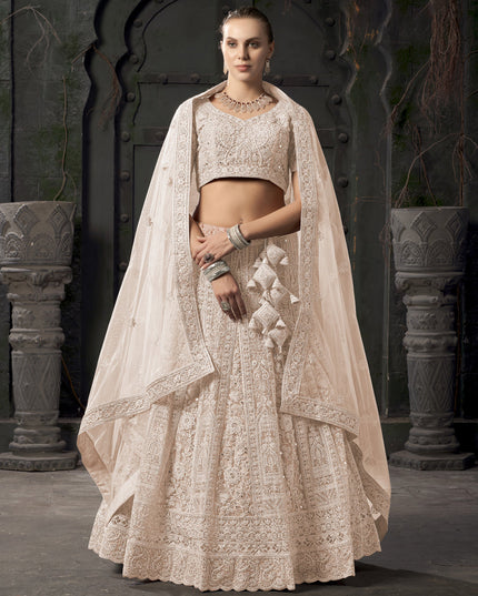 Chiku Net Embroidered Designer Bridesmaid Lehenga Choli