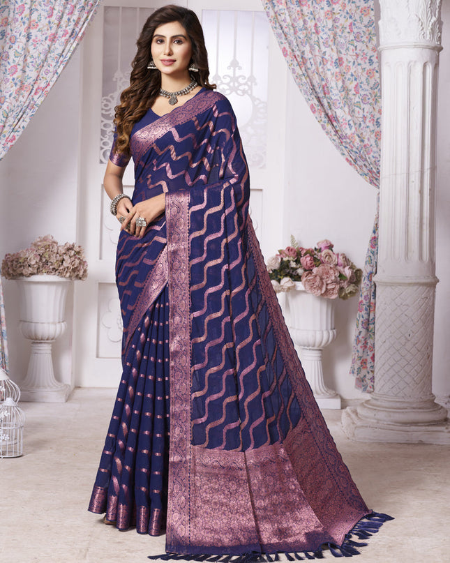 Blue Georgette Designer Saree