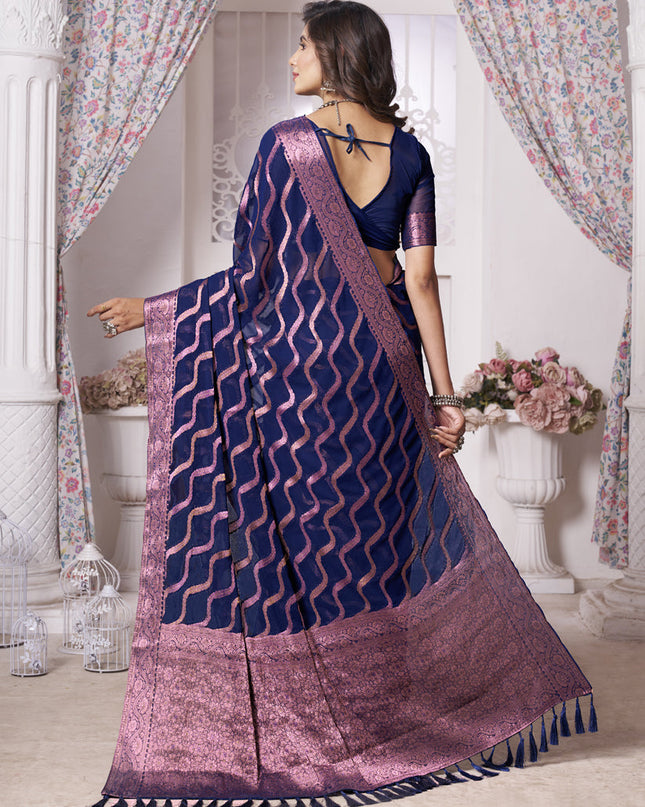 Blue Georgette Designer Saree