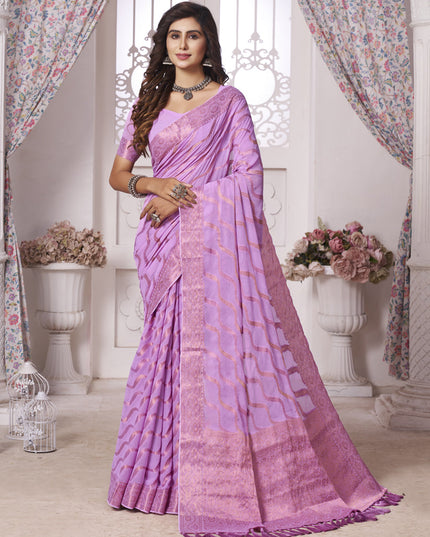 Lavender Georgette Designer Saree