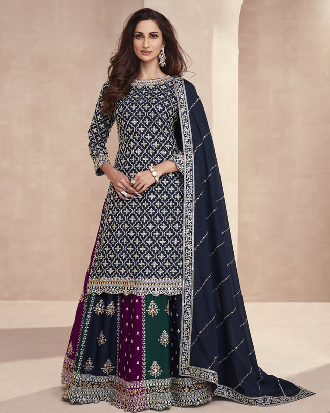 Navy Blue Heavy Designer Lehenga Kameez Suit