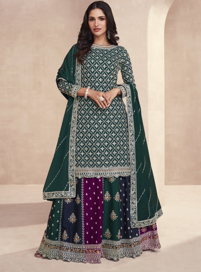 Green Heavy Designer Lehenga Kameez Suit