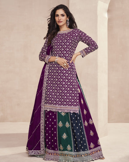 Wine Heavy Designer Lehenga Kameez Suit