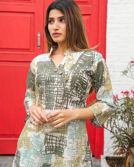 Grey Cotton Floral Printed Co-Ord Set