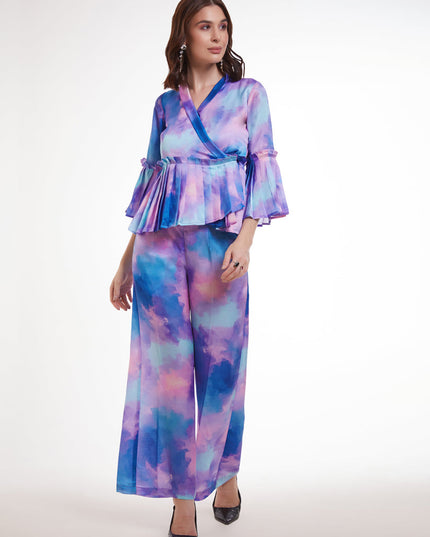 Multicolor Modal Satin Digital Print Co-Ord Set