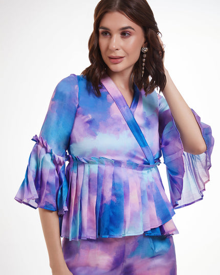 Multicolor Modal Satin Digital Print Co-Ord Set