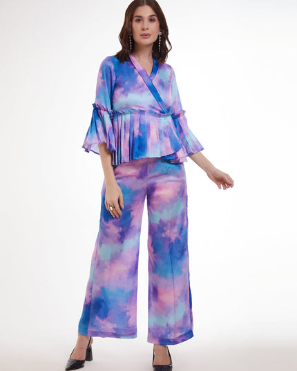 Multicolor Modal Satin Digital Print Co-Ord Set
