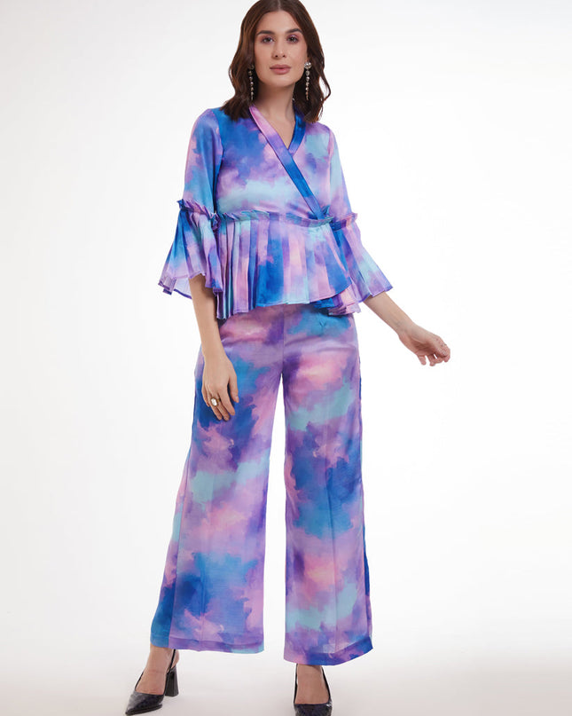 Multicolor Modal Satin Digital Print Co-Ord Set