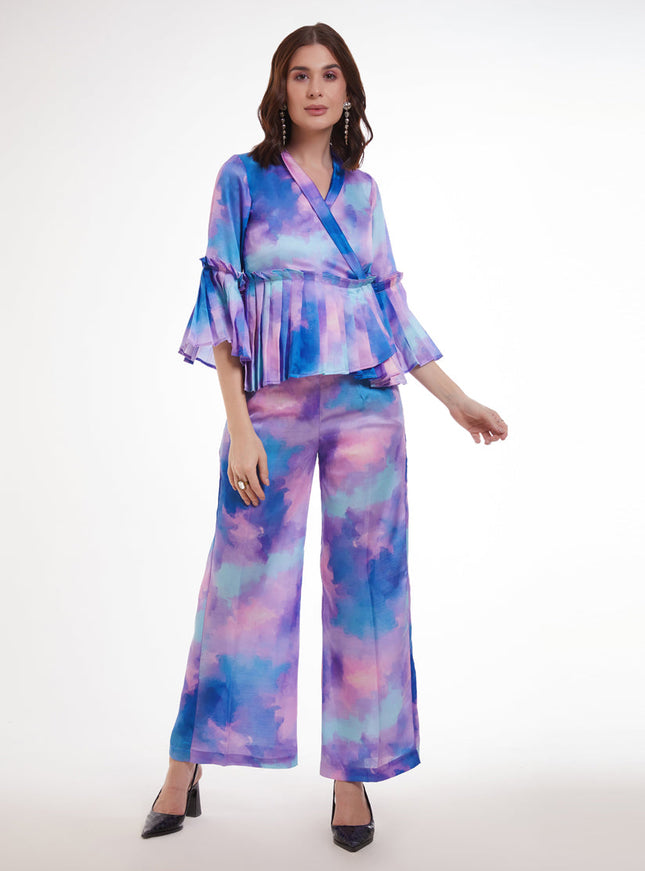 Multicolor Modal Satin Digital Print Co-Ord Set