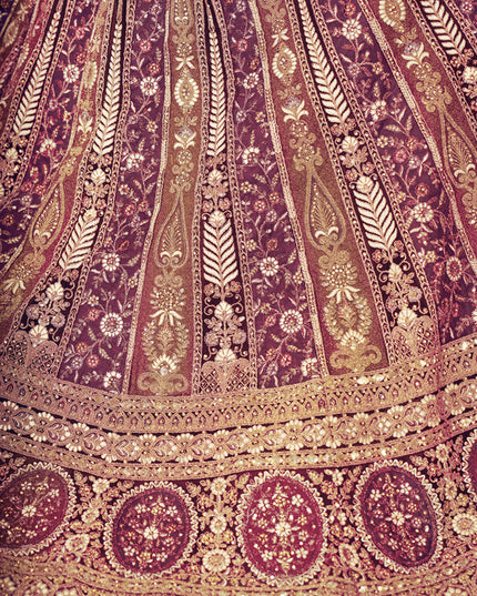 Dark Purple Heavy Embroidered Sequin Lehenga Choli