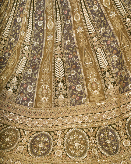 Mehendi Green Heavy Embroidered Sequin Lehenga Choli