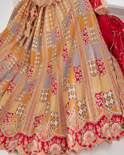 Mustard Color Heavy Embroidered Sequins Wedding Lehenga Choli
