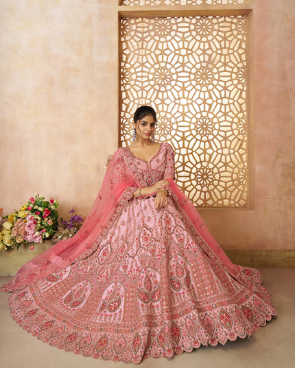 White Heavy Embroidered Floral Lehenga Choli