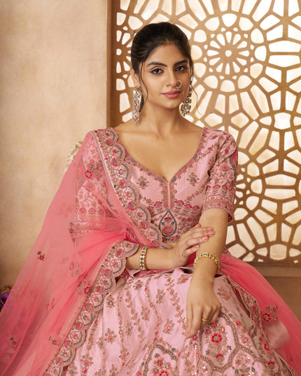 White Heavy Embroidered Floral Lehenga Choli