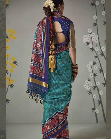 Firozi Patola Silk Party Wear Saree