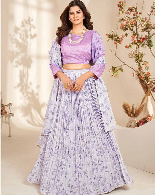 White Pure Organza Readymade Lehenga Choli