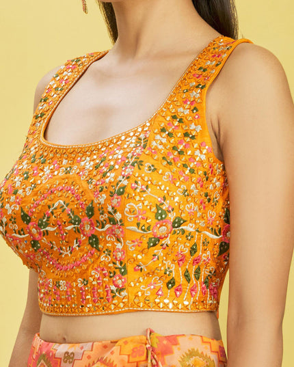 Yellow Organza Designer Lehenga Choli Set