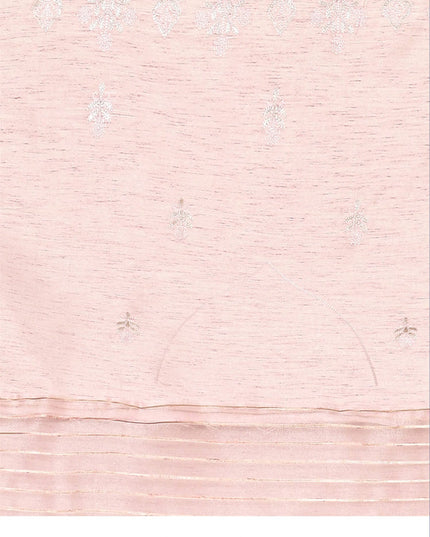 Blush Pink Jacquard Embroidered Designer Wedding Saree