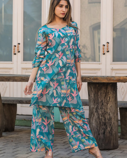 Rama Green Floral Printed Co-Ord Set