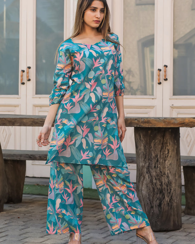 Rama Green Floral Printed Co-Ord Set