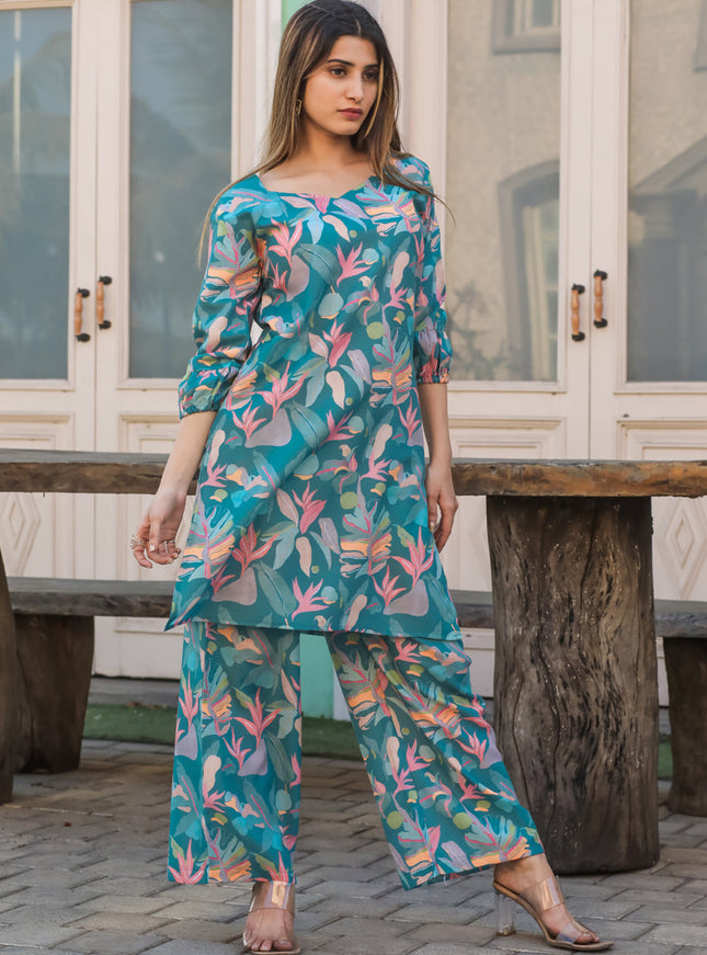 Rama Green Floral Printed Co-Ord Set