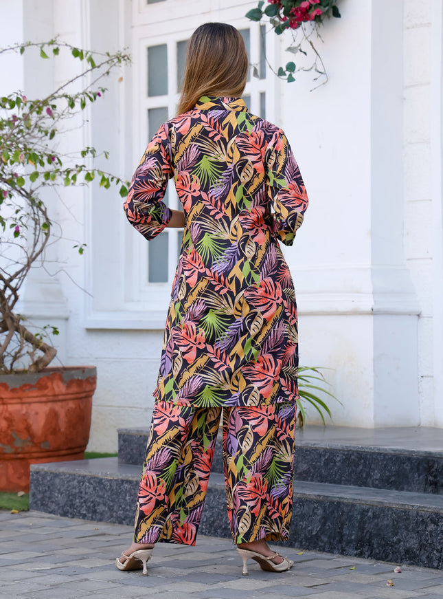Black Floral Printed Co-Ord Set