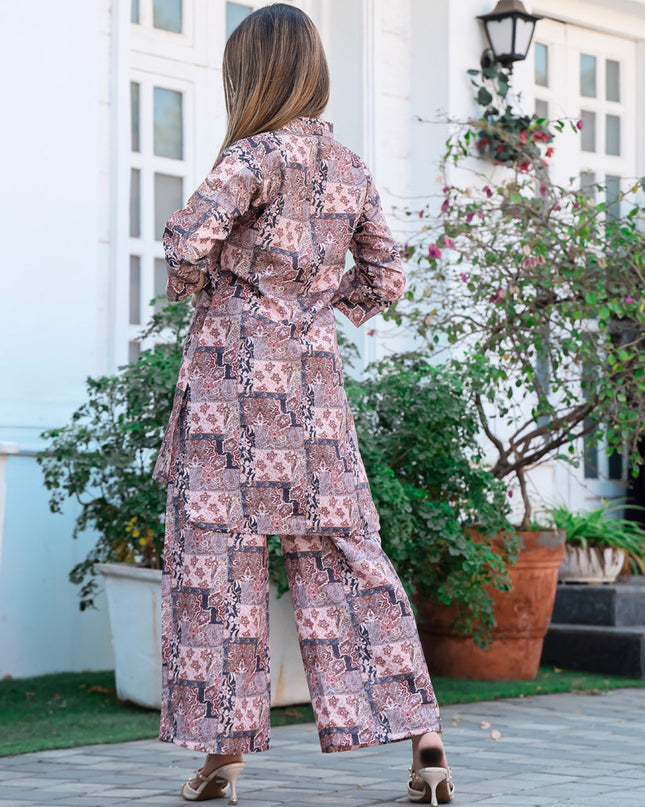 Peach Floral Printed Co-Ord Set