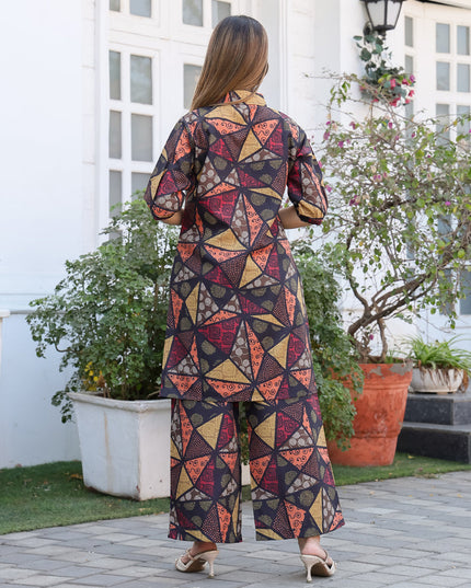 Black Floral Printed Co-Ord Set