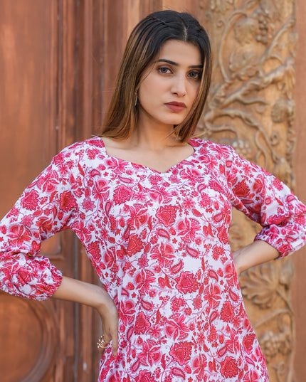 White Floral Printed Co-Ord Set