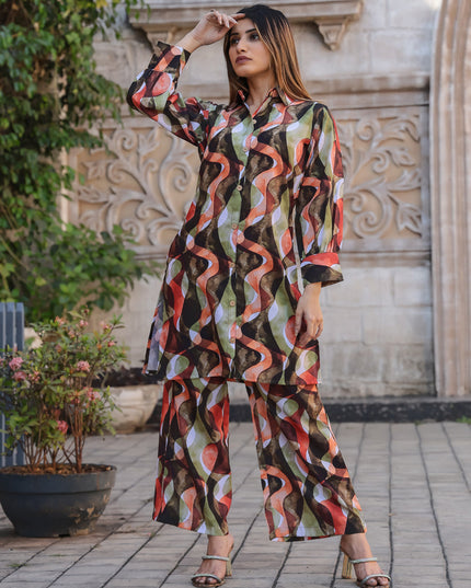 Black Floral Printed Co-Ord Set