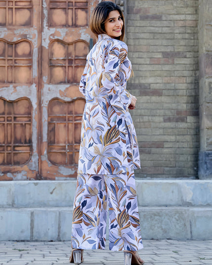 White Floral Printed Co-Ord Set