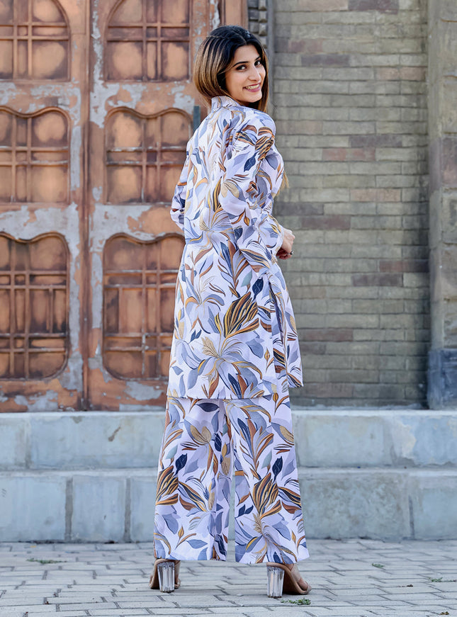 White Floral Printed Co-Ord Set
