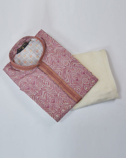 Pink Cotton Kurta Pyjama Set