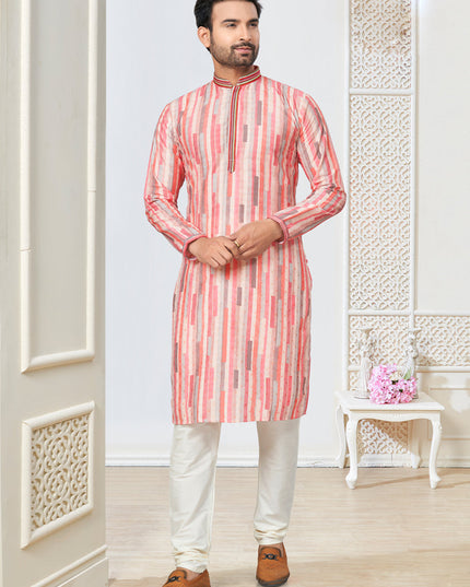 Off White Cotton Kurta Pyjama Set
