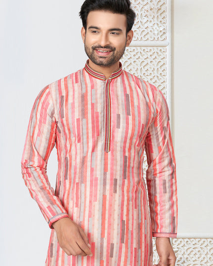 Off White Cotton Kurta Pyjama Set