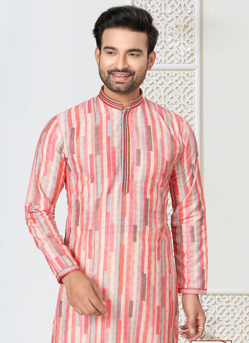 Off White Cotton Kurta Pyjama Set