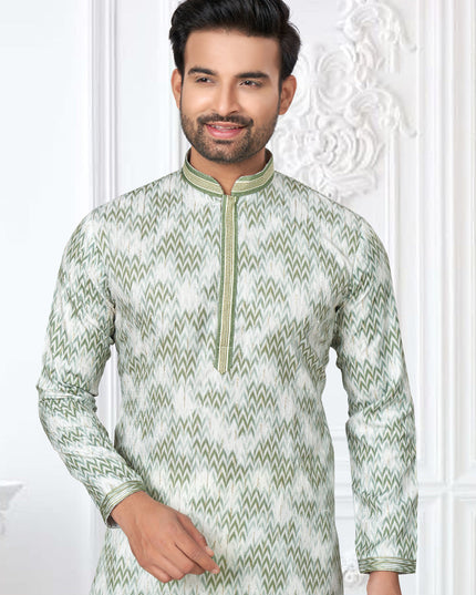Cream Cotton Digital Printed Kurta Set