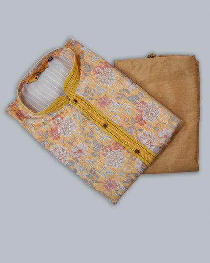 Peach Cotton Kurta Pyjama Set